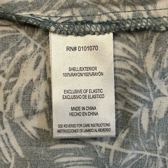 MIMI CHICA Green Tropical Milkmaid Puff Sleeve Smocked Flowy Midi Dress Size S - Picture 6 of 6